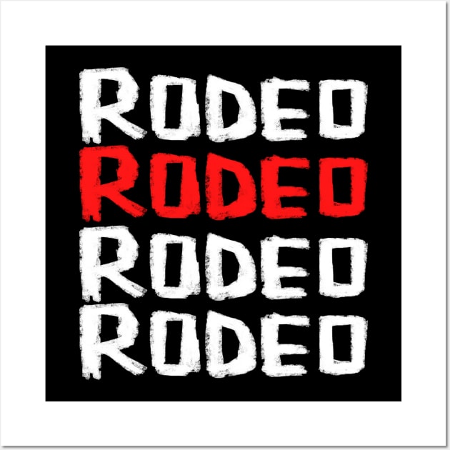 Rodeo Font for Horseriding Wall Art by badlydrawnbabe